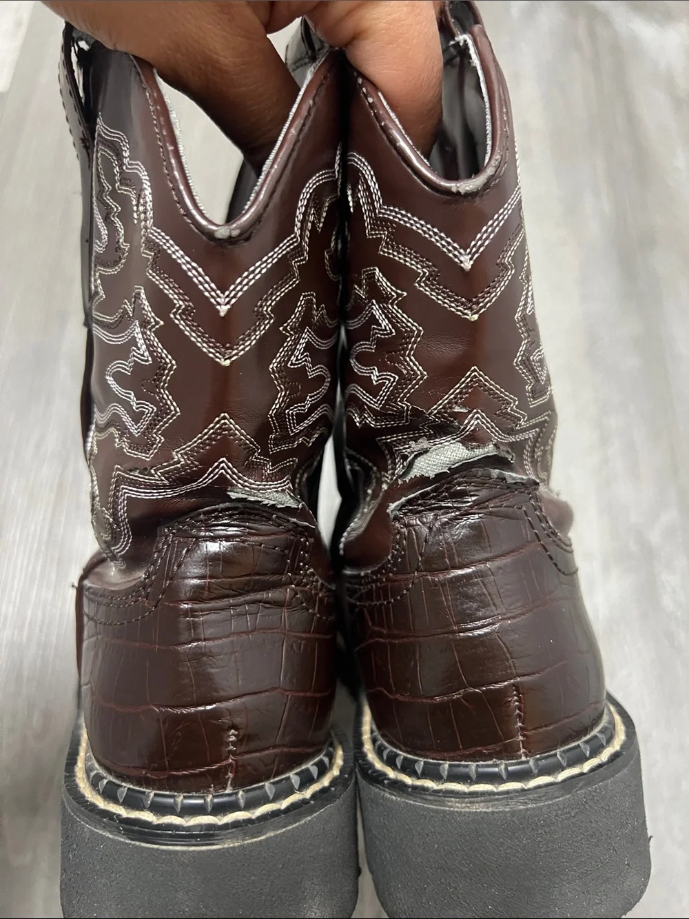 Roper kids boots / dark brown / size 6